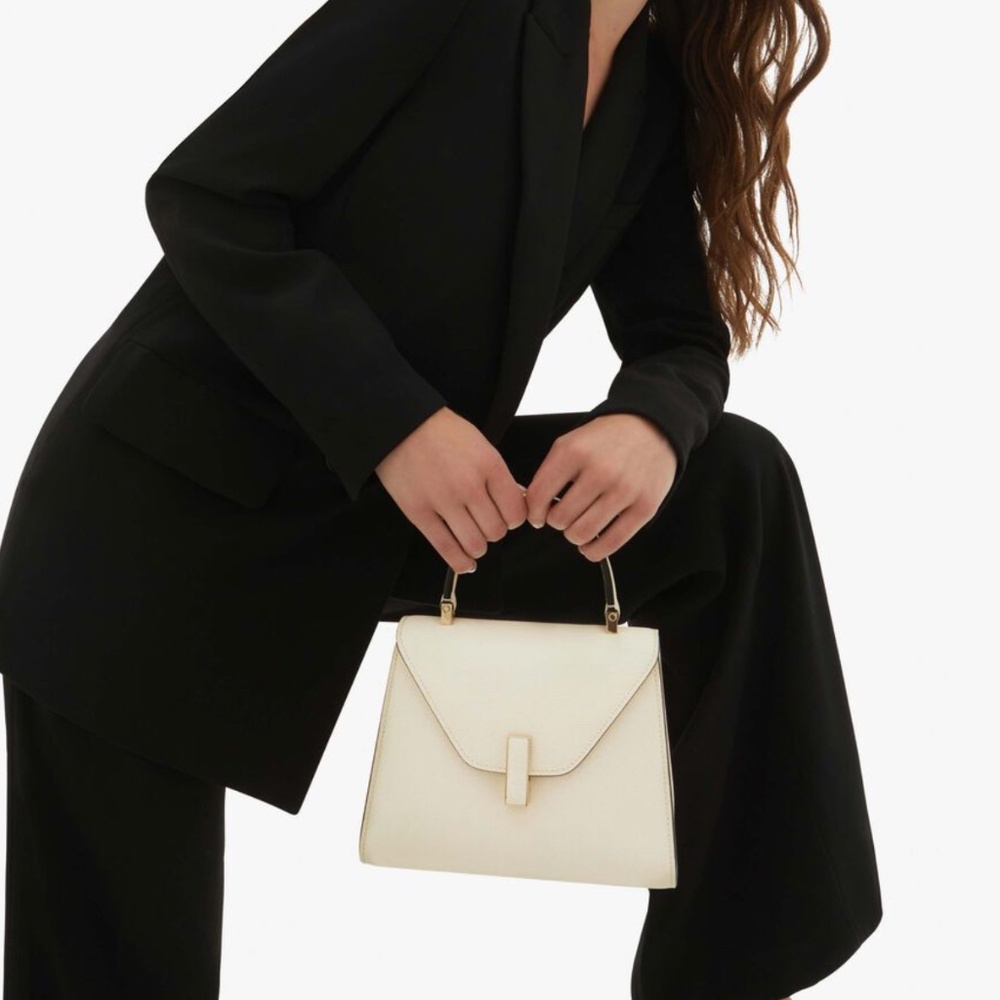 Retail $5800 Valextra Iside Top Handle Mini Bag in Pergamena white - Picture 3 of 9